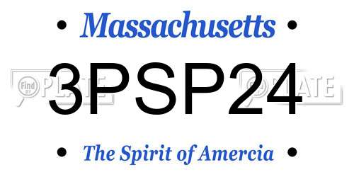3PSP24 Massachusetts License Plate