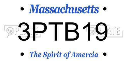 3PTB19 Massachusetts License Plate