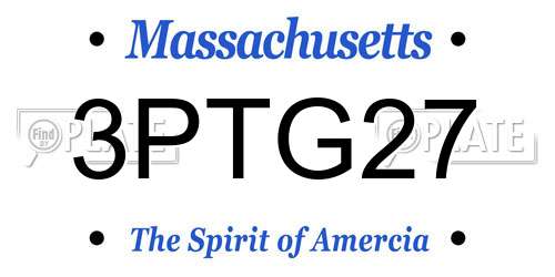 3PTG27 Massachusetts License Plate
