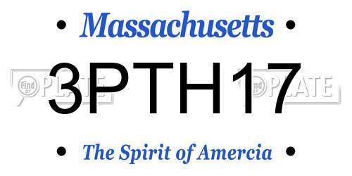 3PTH17 Massachusetts License Plate
