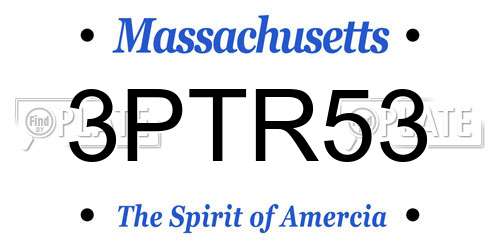 3PTR53 Massachusetts License Plate