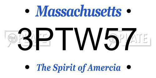 3PTW57 Massachusetts License Plate