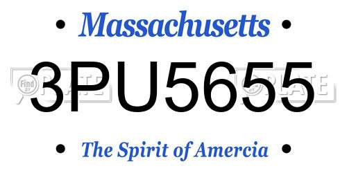 3PU5655 Massachusetts License Plate