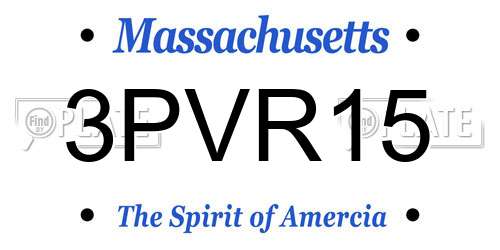 3PVR15 Massachusetts License Plate
