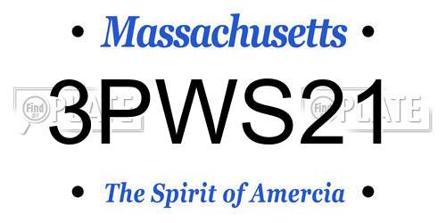 3PWS21 Massachusetts License Plate