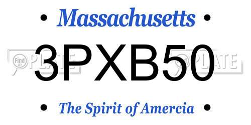3PXB50 Massachusetts License Plate