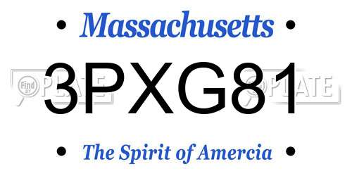 3PXG81 Massachusetts License Plate
