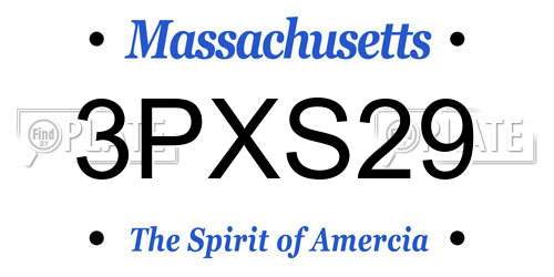 3PXS29 Massachusetts License Plate