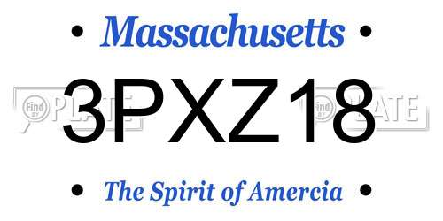 3PXZ18 Massachusetts License Plate