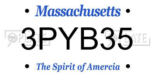 3PYB35 Massachusetts License Plate