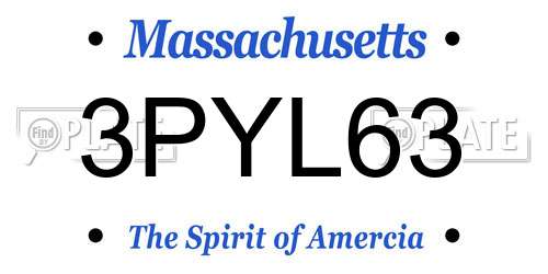 3PYL63 Massachusetts License Plate
