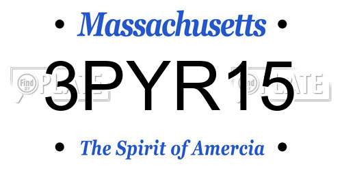 3PYR15 Massachusetts License Plate
