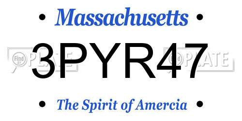 3PYR47 Massachusetts License Plate