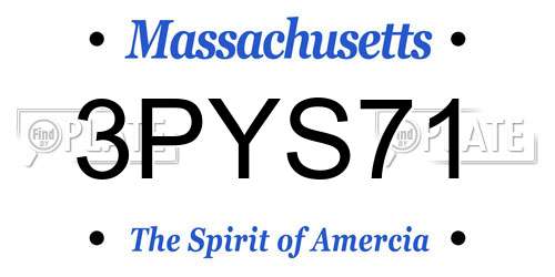 3PYS71 Massachusetts License Plate