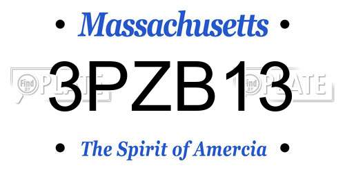 3PZB13 Massachusetts License Plate