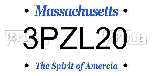 3PZL20 Massachusetts License Plate