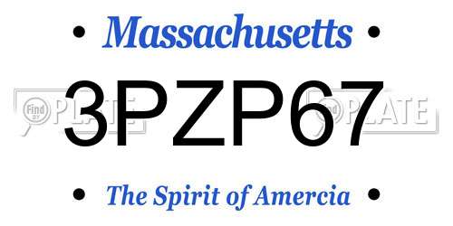 3PZP67 Massachusetts License Plate