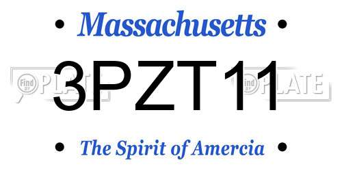 3PZT11 Massachusetts License Plate