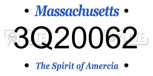 3Q20062 Massachusetts License Plate