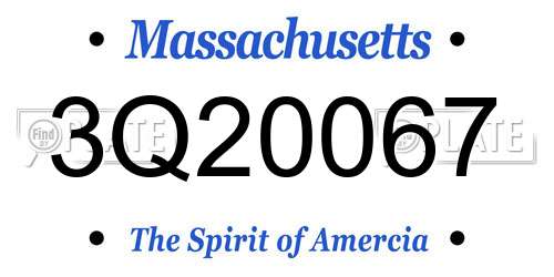 3Q20067 Massachusetts License Plate