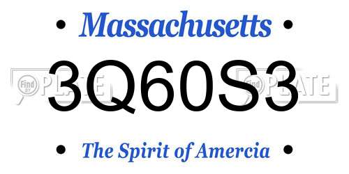3Q60S3 Massachusetts License Plate