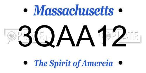 3QAA12 Massachusetts License Plate