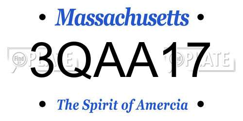 3QAA17 Massachusetts License Plate
