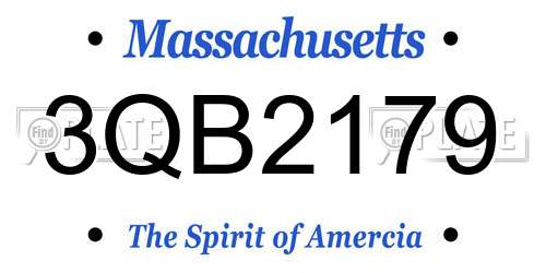 3QB2179 Massachusetts License Plate