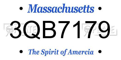 3QB7179 Massachusetts License Plate