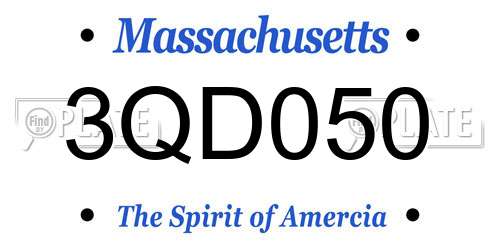 3QD050 Massachusetts License Plate