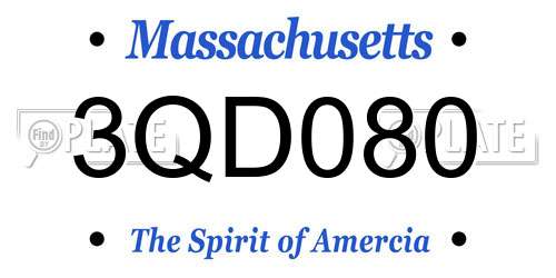 3QD080 Massachusetts License Plate