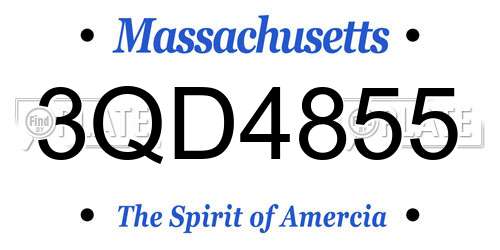 3QD4855 Massachusetts License Plate