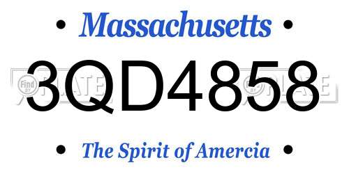 3QD4858 Massachusetts License Plate