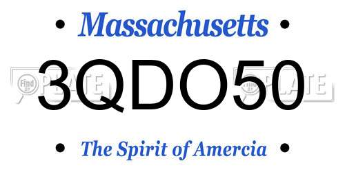 3QDO50 Massachusetts License Plate