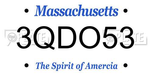 3QDO53 Massachusetts License Plate