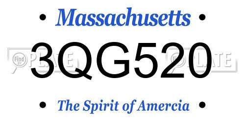 3QG520 Massachusetts License Plate