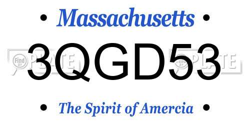3QGD53 Massachusetts License Plate