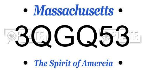 3QGQ53 Massachusetts License Plate