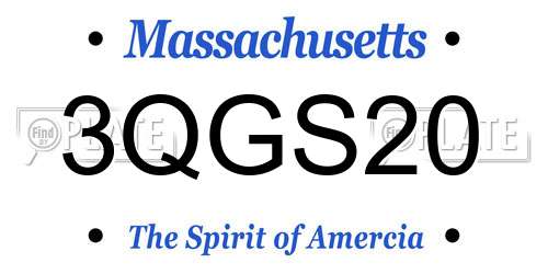 3QGS20 Massachusetts License Plate