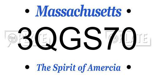 3QGS70 Massachusetts License Plate
