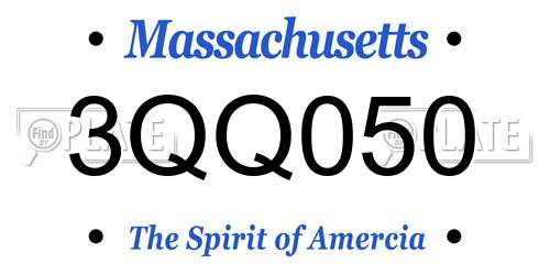 3QQ050 Massachusetts License Plate