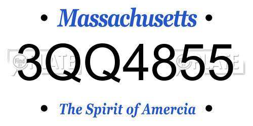 3QQ4855 Massachusetts License Plate