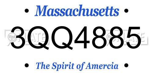 3QQ4885 Massachusetts License Plate