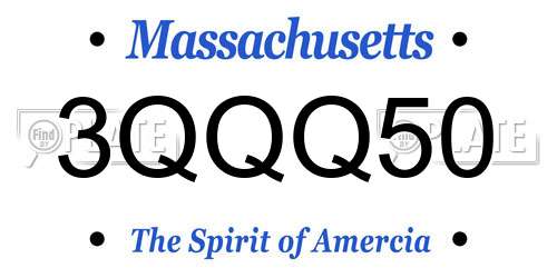 3QQQ50 Massachusetts License Plate