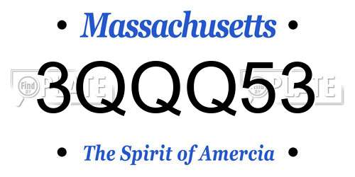 3QQQ53 Massachusetts License Plate