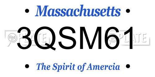 3QSM61 Massachusetts License Plate