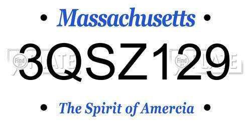 3QSZ129 Massachusetts License Plate