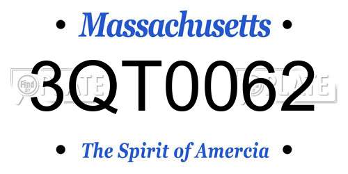 3QT0062 Massachusetts License Plate