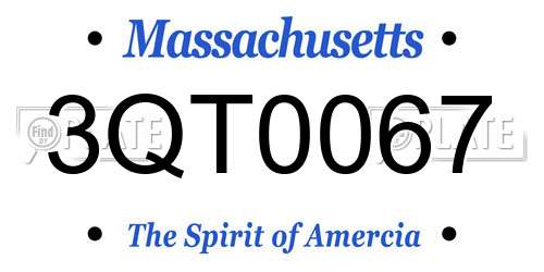 3QT0067 Massachusetts License Plate