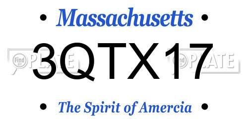 3QTX17 Massachusetts License Plate